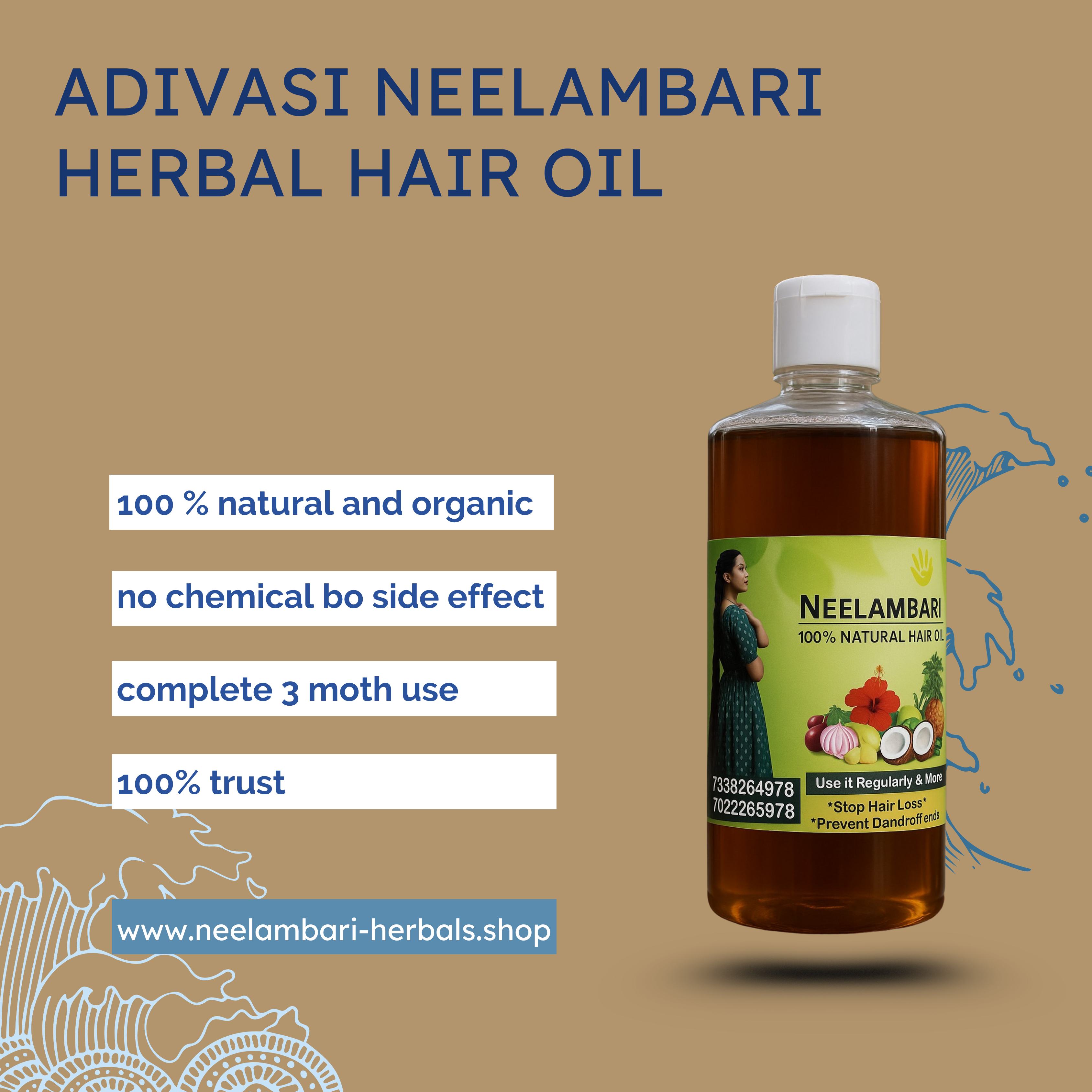 ADIVASI NEELAMBARI HERBAL HAIR OIL