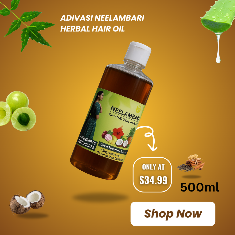 ADIVASI HAKKI PIKKI NEELAMBARI HERBAL HAIR OIL