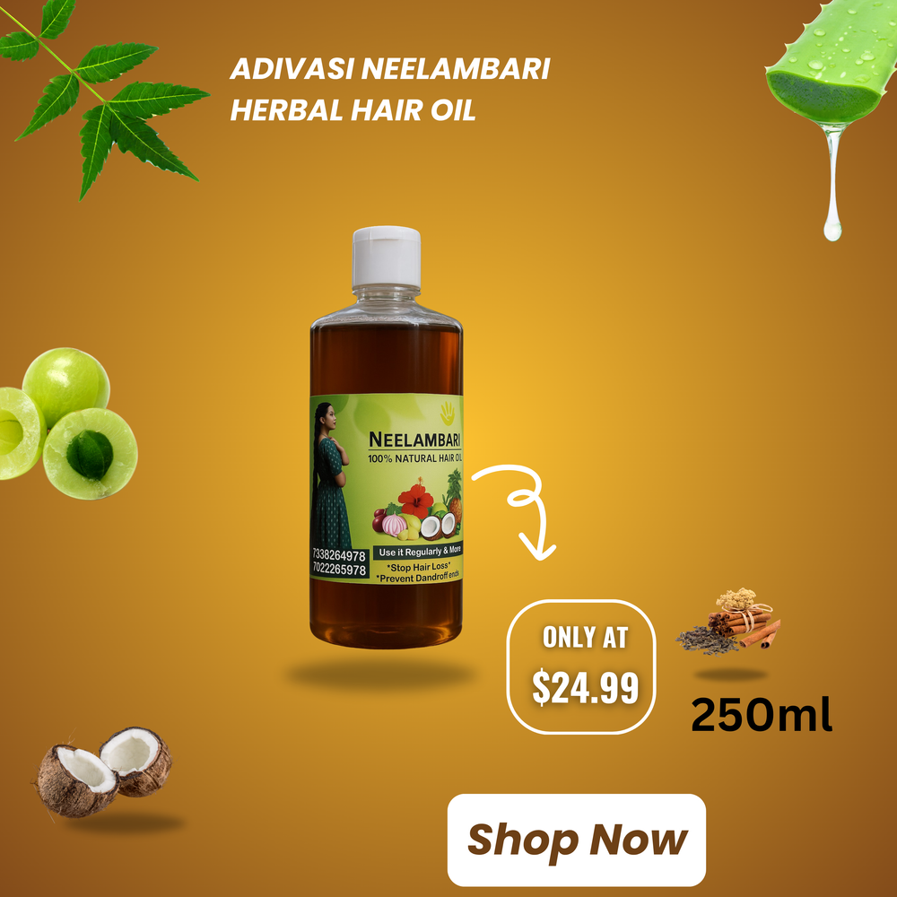 ADIVASI HAKKI PIKKI NEELAMBARI HERBAL HAIR OIL