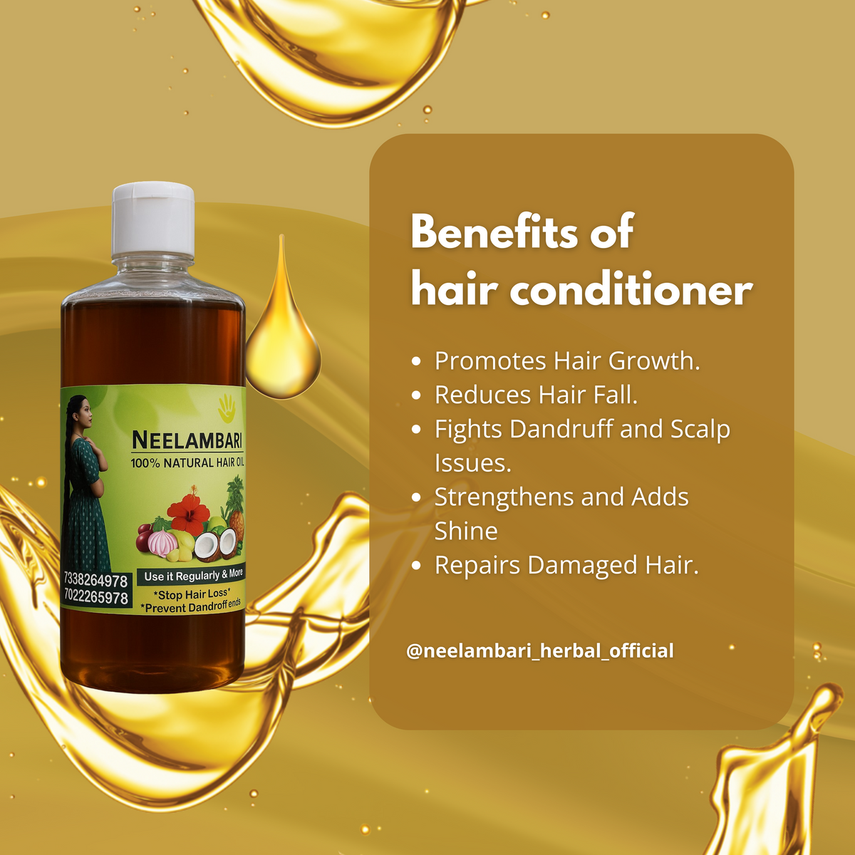 ADIVASI HAKII PIKKI NEELAMBARI HERBAL HAIR OIL