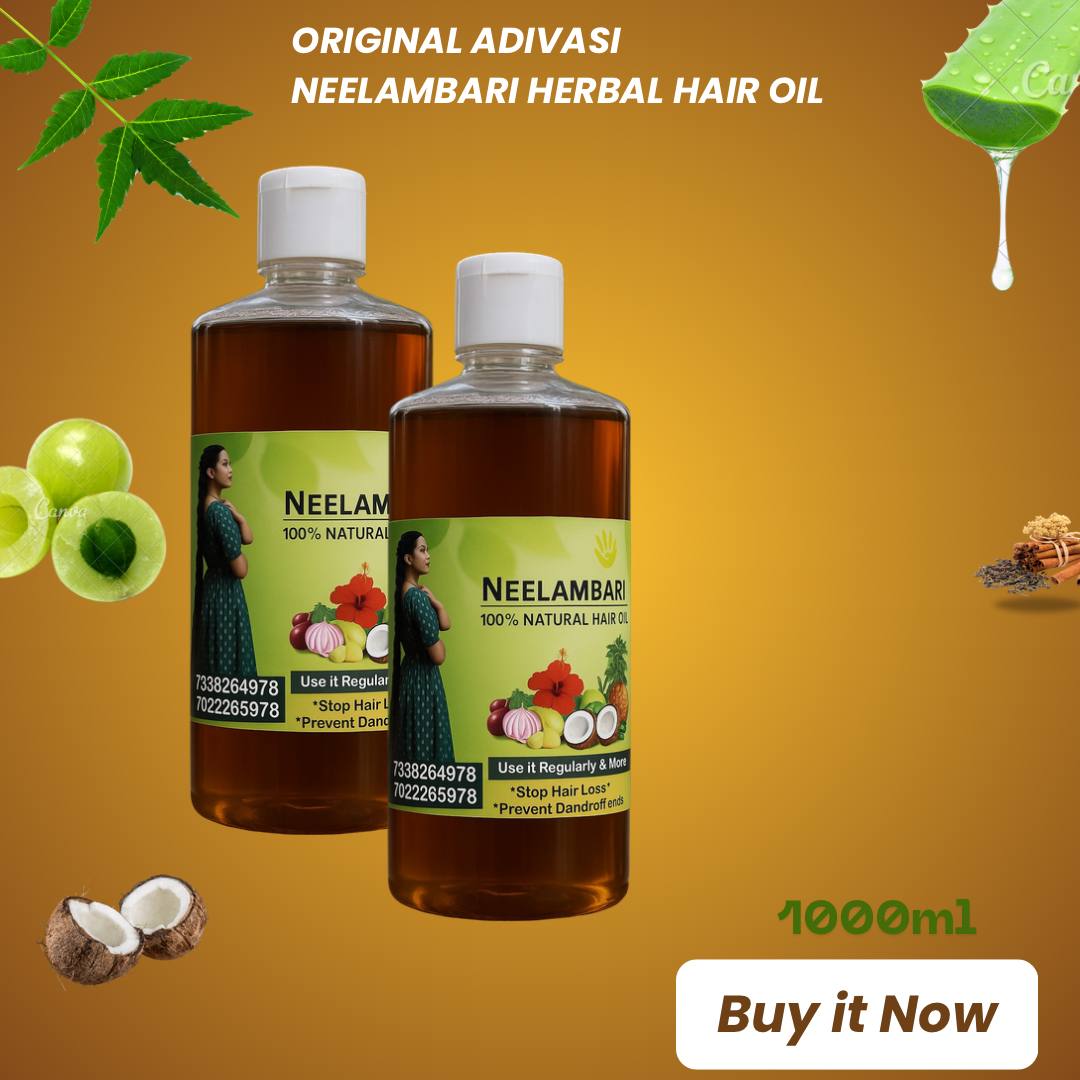 ADIVASI HAKII PIKKI NEELAMBARI HERBAL HAIR OIL